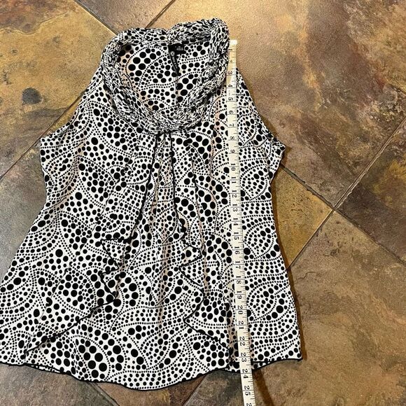 Milano Crape Halter Neck Polka Dot Blouse Tank Top Medium - Picture 5 of 9